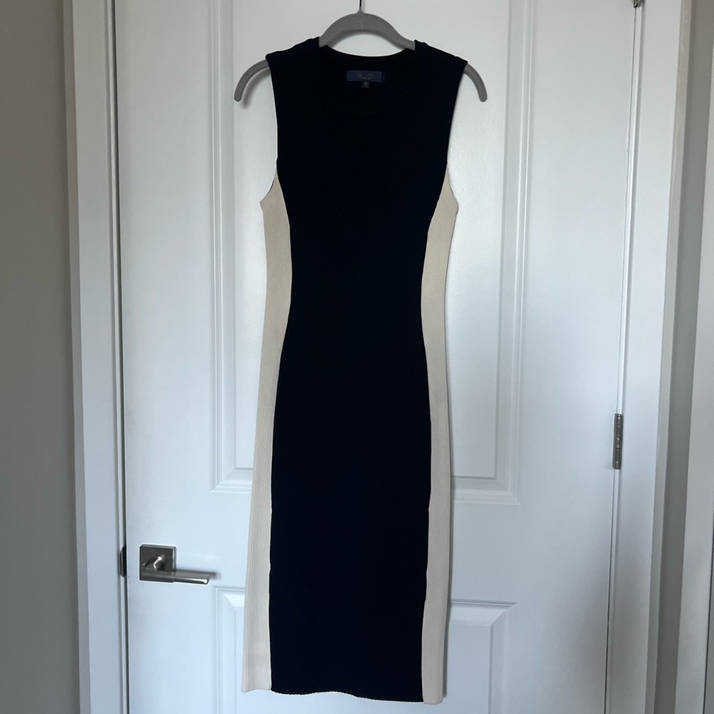 RACHEL Rachel Roy Navy and Cream Midi Dress